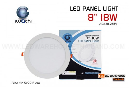 โคมฝังฝ้า 8"18W ทรงกลม IWACHI-PANAL-8-18W-R แสงขาวและแสงวอร์มไวท์